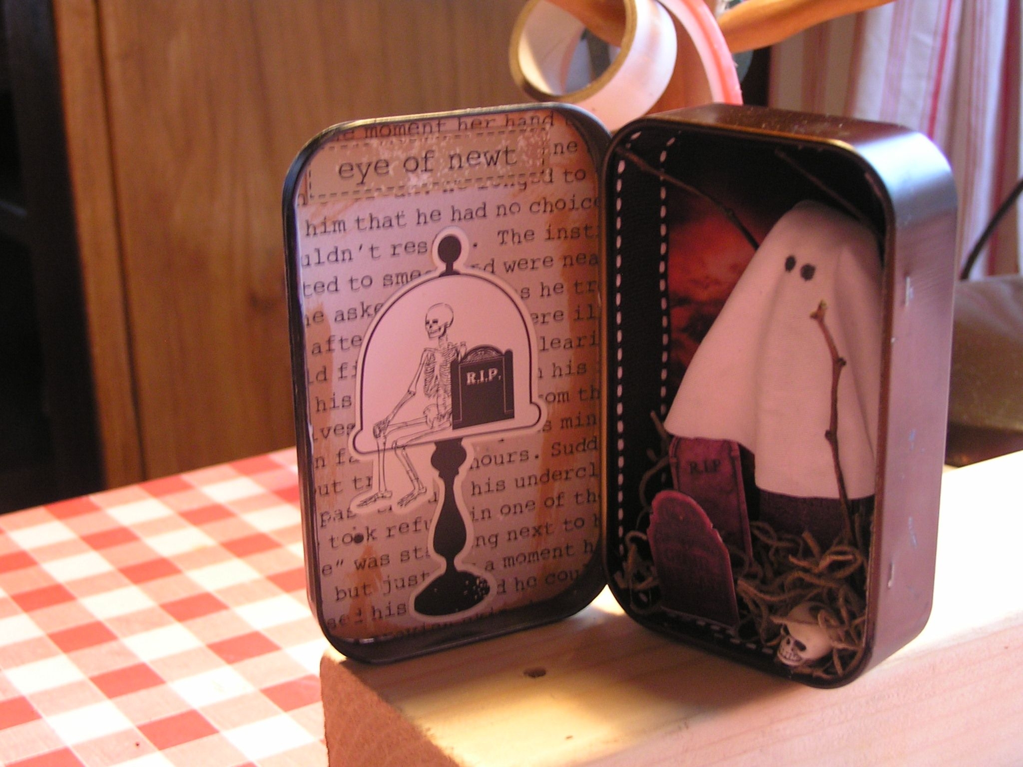 Altered Altoids Tin Tiny Graveyard Tiny Ghostie Altered Tins Mint Altered Altoids Tin Tiny Graveyard Tiny Ghostie Altered Tins Mint