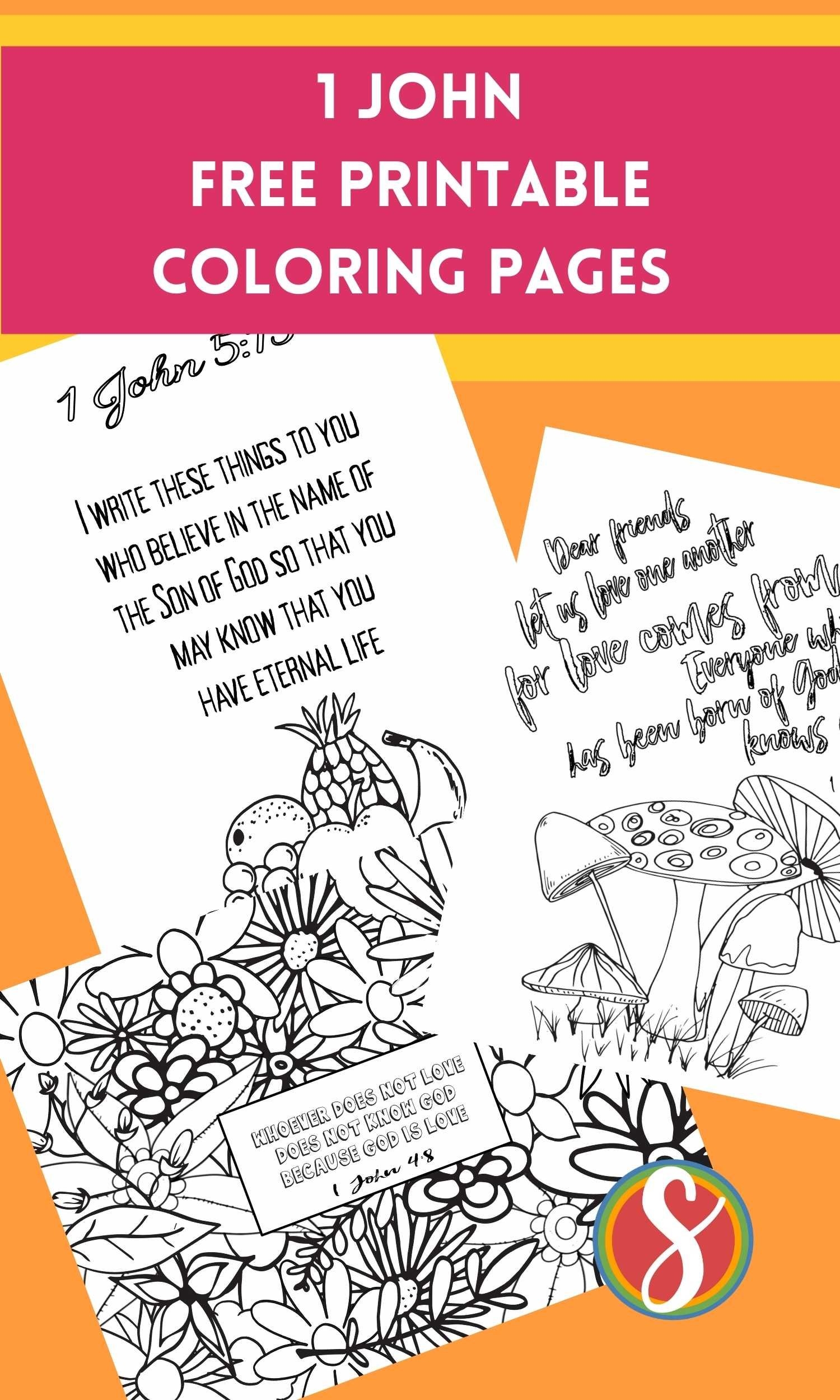 1 John Free Printable Coloring Pages Stevie Doodles