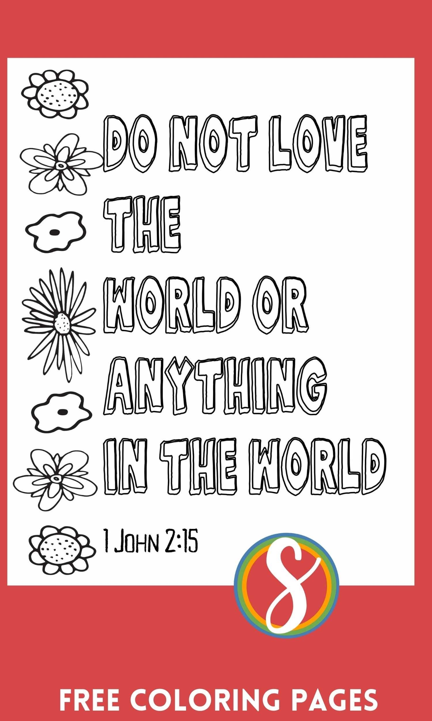 Free Printable Coloring Sheet 1 John 1-4
