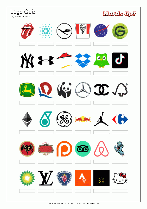 10 Best Logo Trivia Printable Printablee Com Words Up Logo Quiz 