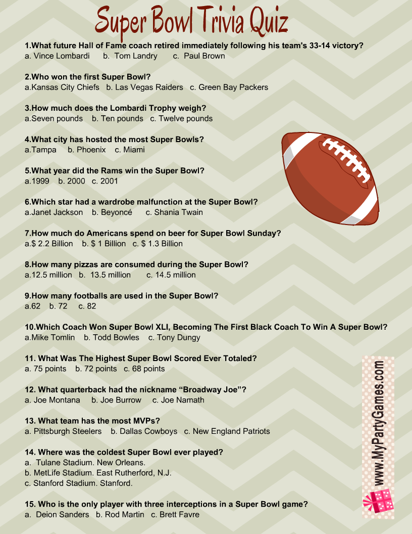 10 Best Printable Football Trivia Questions And Answers Artofit