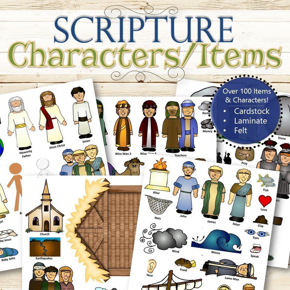 100 Felt Printed Or Laminated Characters For Scripture Stories 