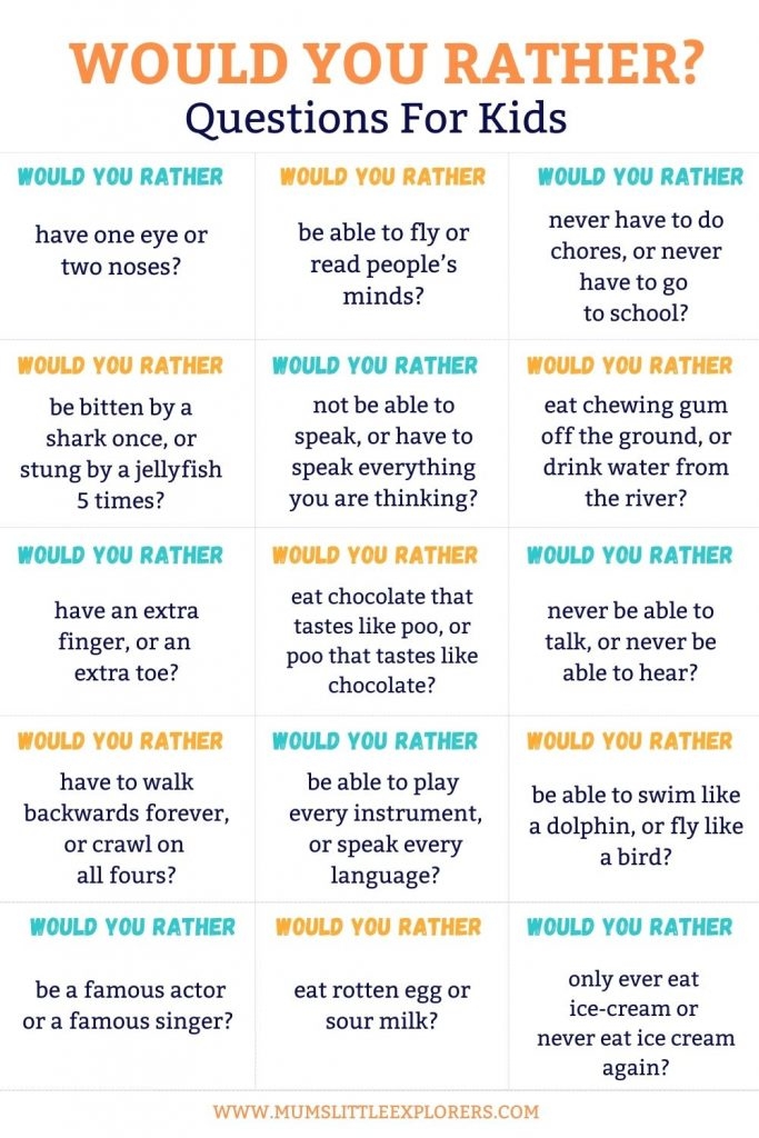 105 Funny Would You Rather Questions For Kids With FREE Printable Pdf 