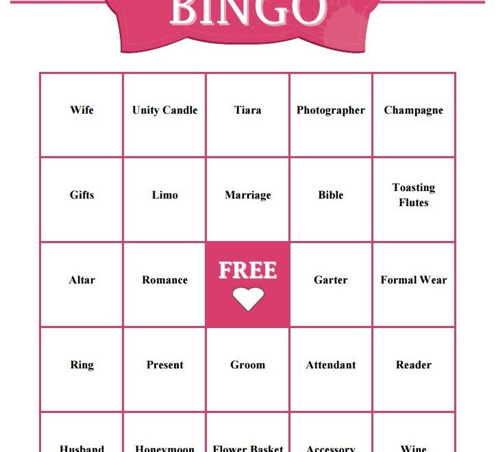 11 Free Printable Bridal Showers Bingo Cards