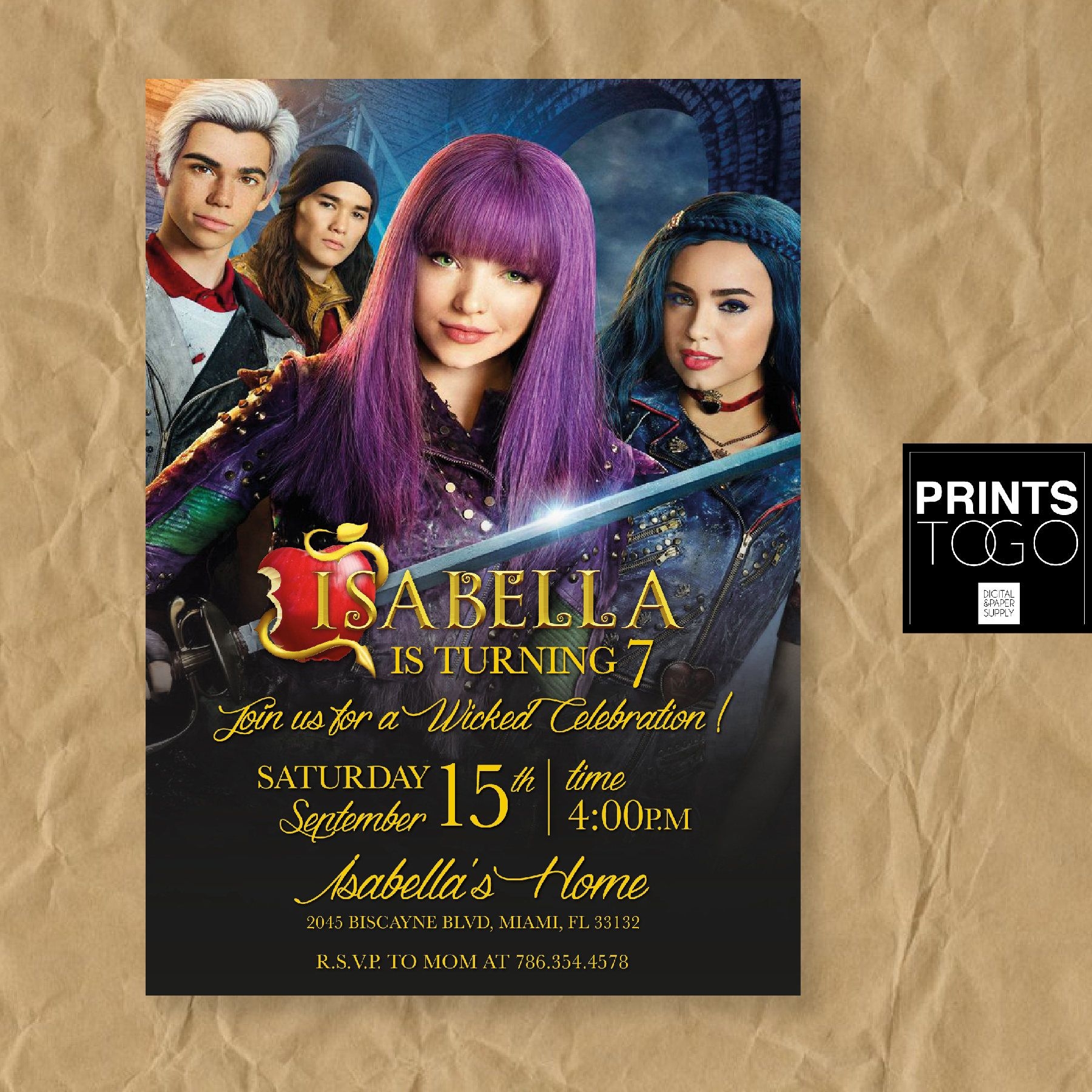 11 Glamorous Descendants 2 Birthday Invitation Templates Free Get It 