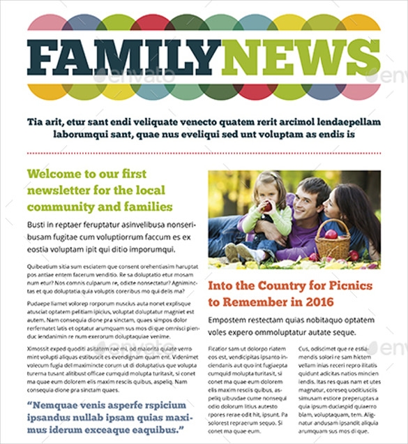 12 Family Newsletter Template Free PSD PDF Documents Download
