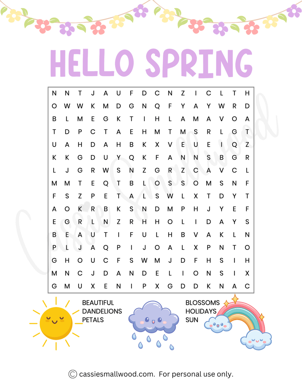 13 Cute Spring Word Search Puzzles Free Printable Cassie Smallwood 13 Cute Spring Word Search Puzzles Free Printable Cassie Smallwood