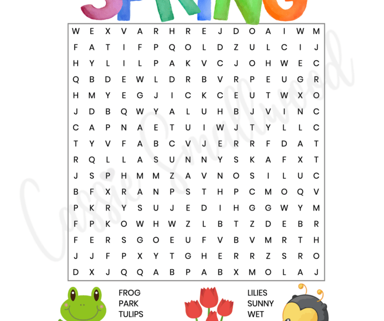 13 Cute Spring Word Search Puzzles Free Printable Cassie Smallwood