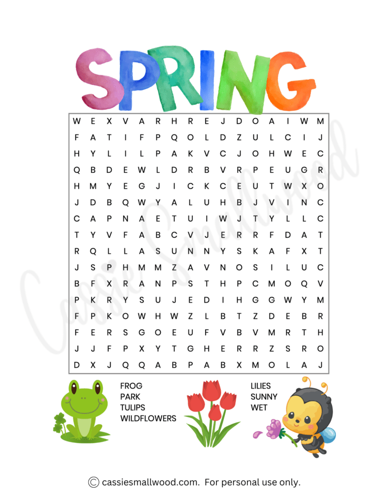 13 Cute Spring Word Search Puzzles Free Printable Cassie Smallwood 13 Cute Spring Word Search Puzzles Free Printable Cassie Smallwood