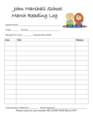 18 Printable Reading Log With Parent Signature Forms And Templates 