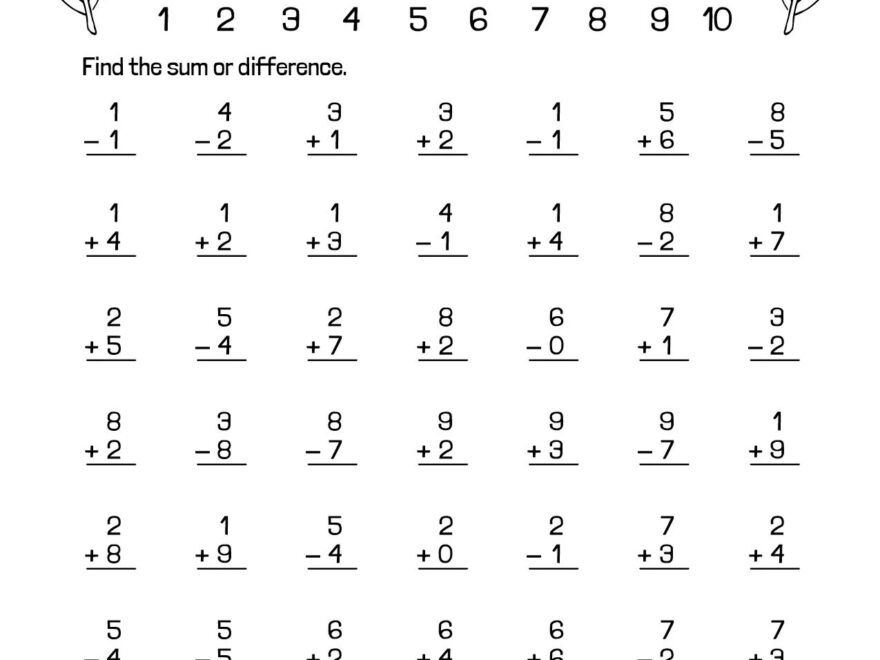 1St Grade Math Worksheets Free Printable