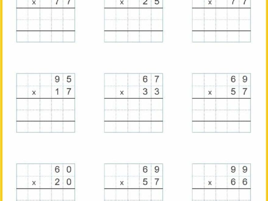 2 Digit By 2 Digit Multiplication Games Worksheets