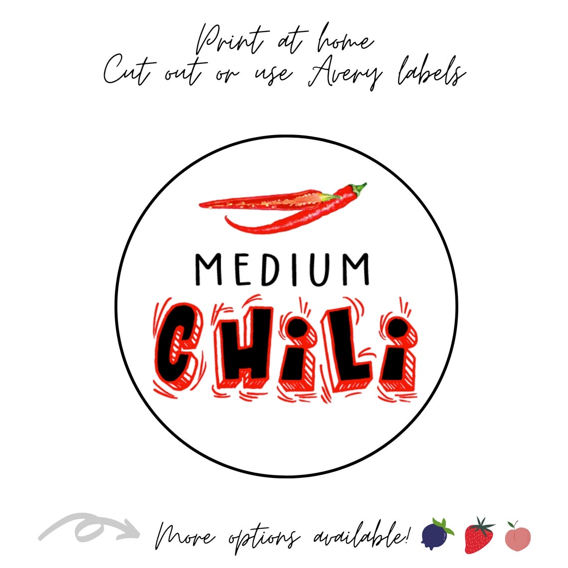 2 Medium Chili Printable Canning Stickers Labels Jam Etsy Espa a