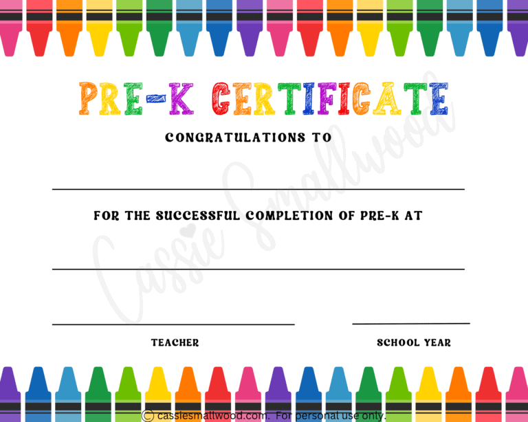 Free Printable Pre K Diploma