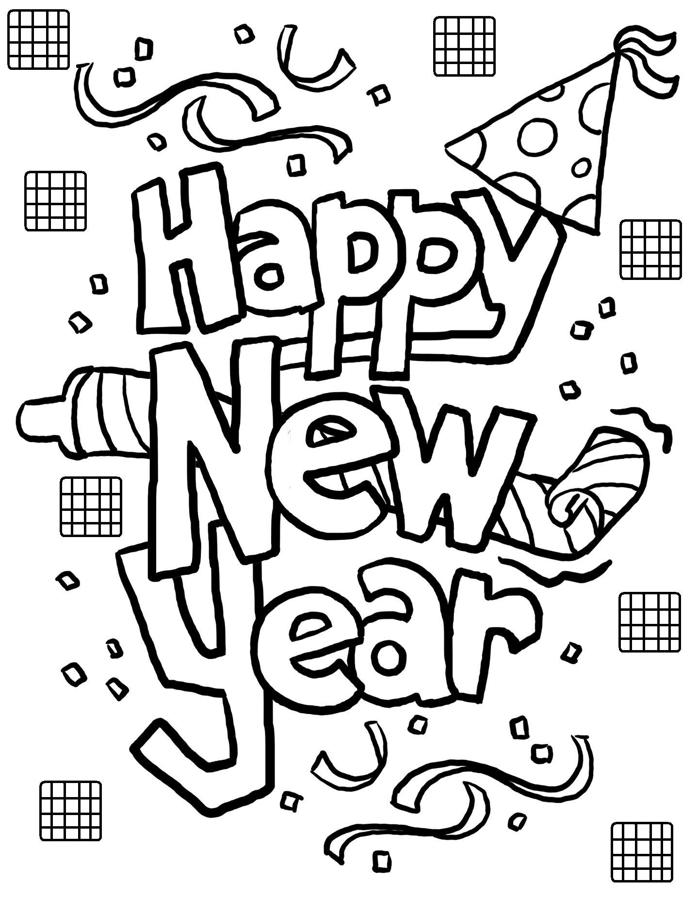 2025 New Year Coloring Page Printable Mia T Johnsen