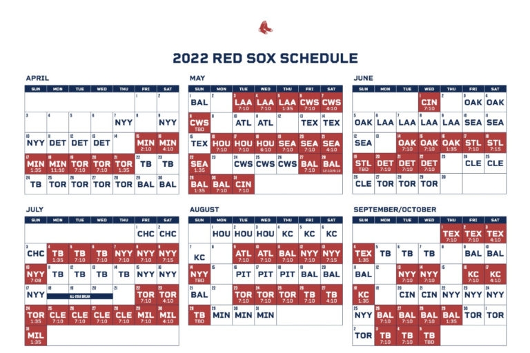 2025 Red Sox Schedule Printable Faris Lember