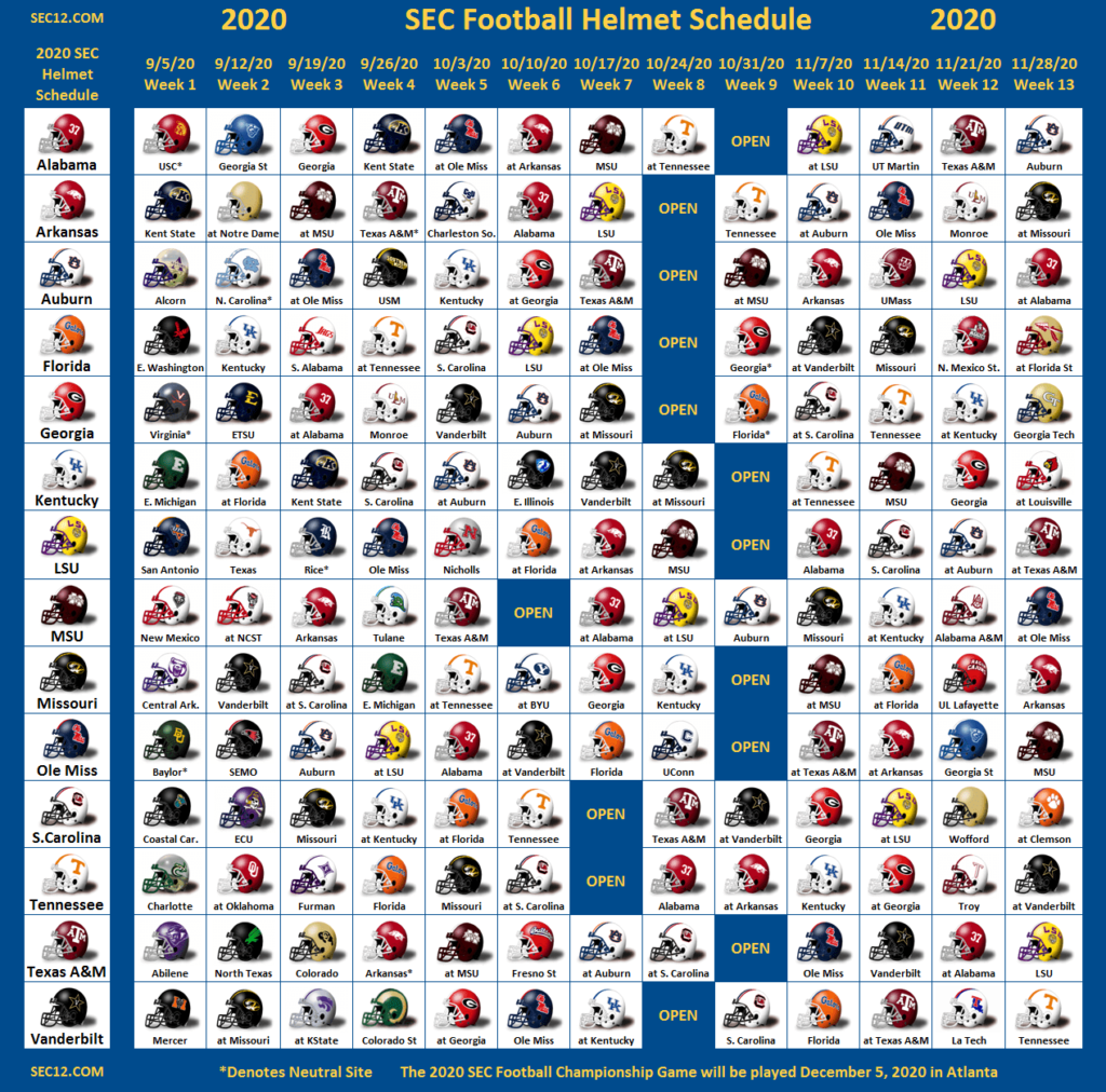 Printable Sec Football Schedule 2025