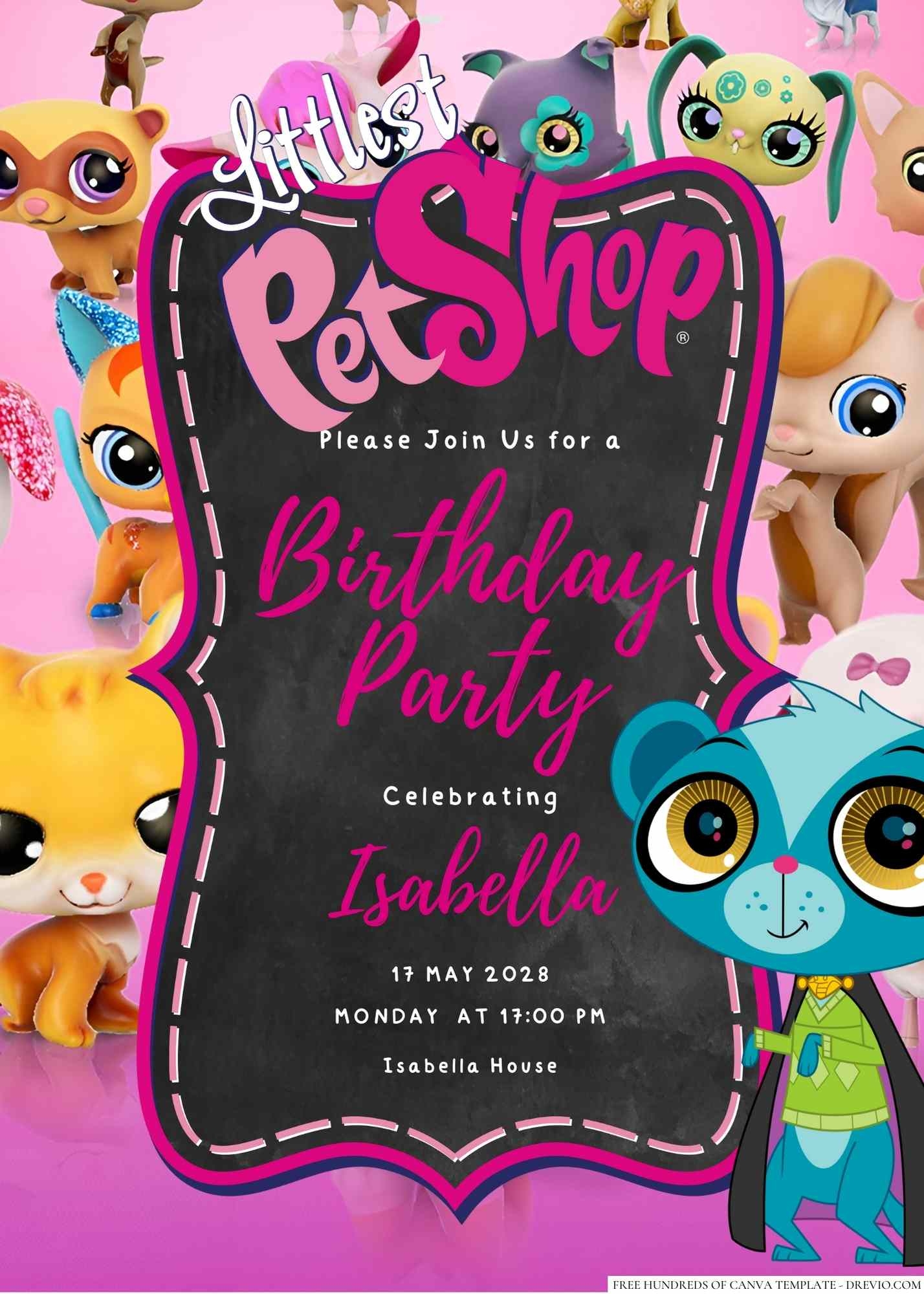22 The Littlest Pet Shop Canva Birthday Invitation Templates 