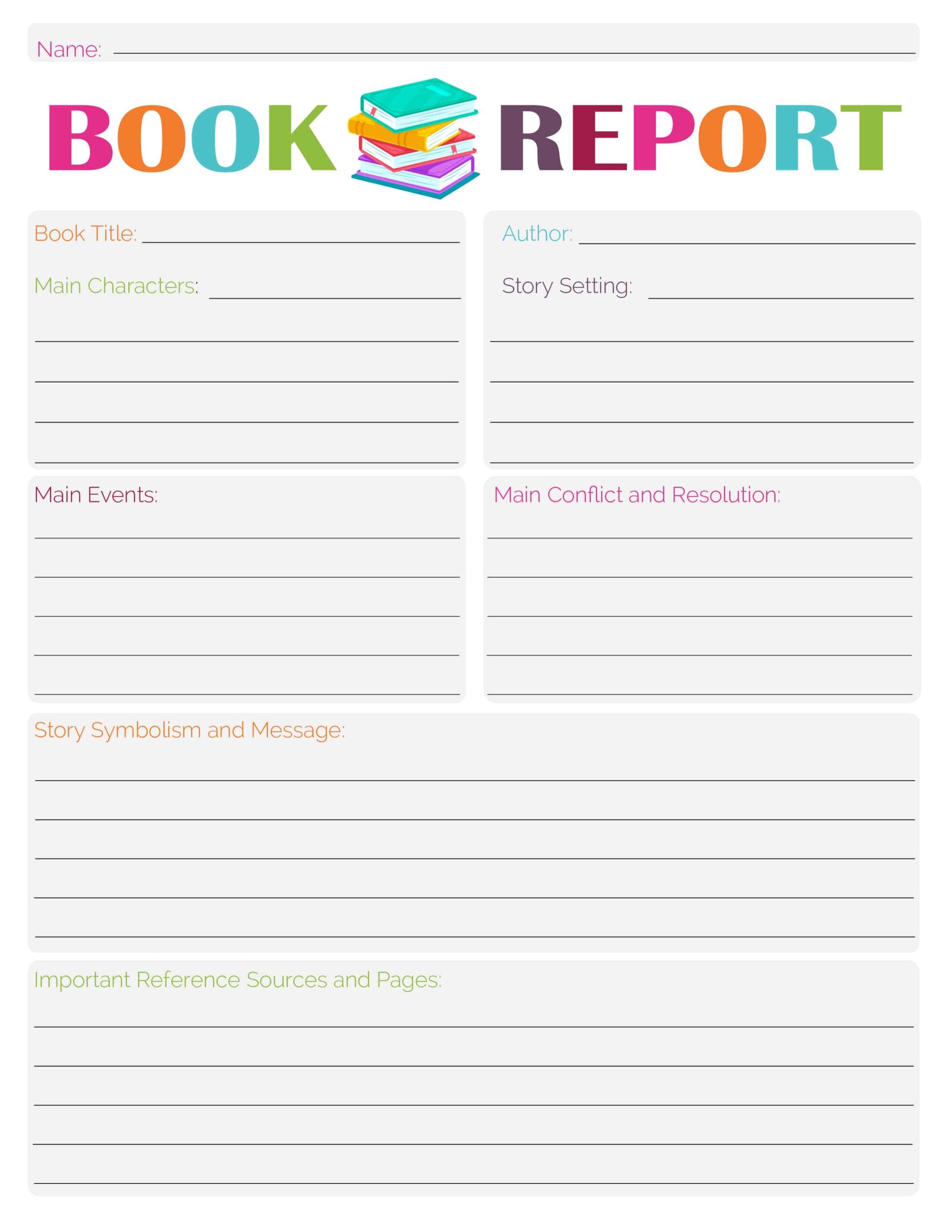 3 Free Printable Book Report Templates