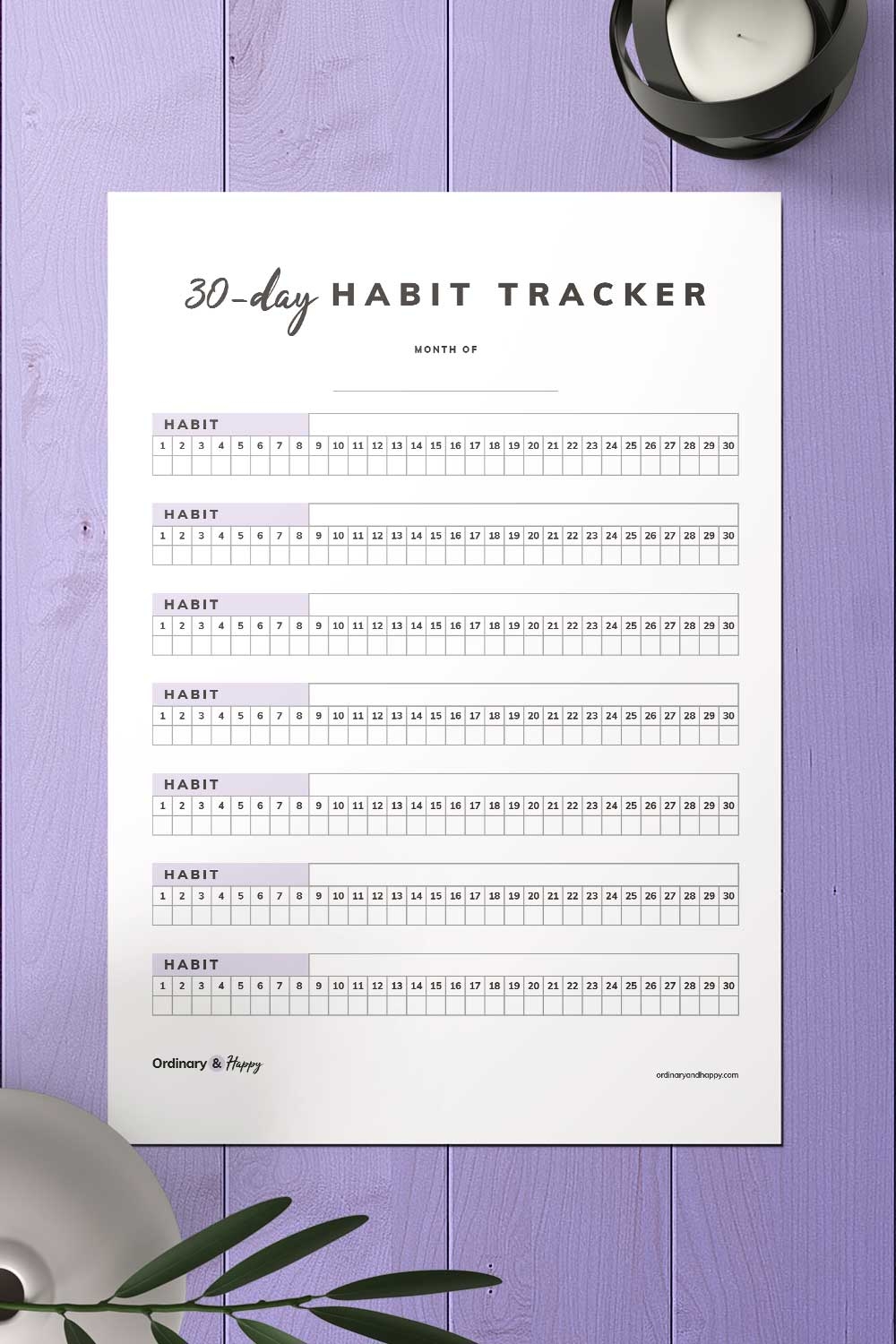 30 Day Habit Tracker Printable Printable Free Templates
