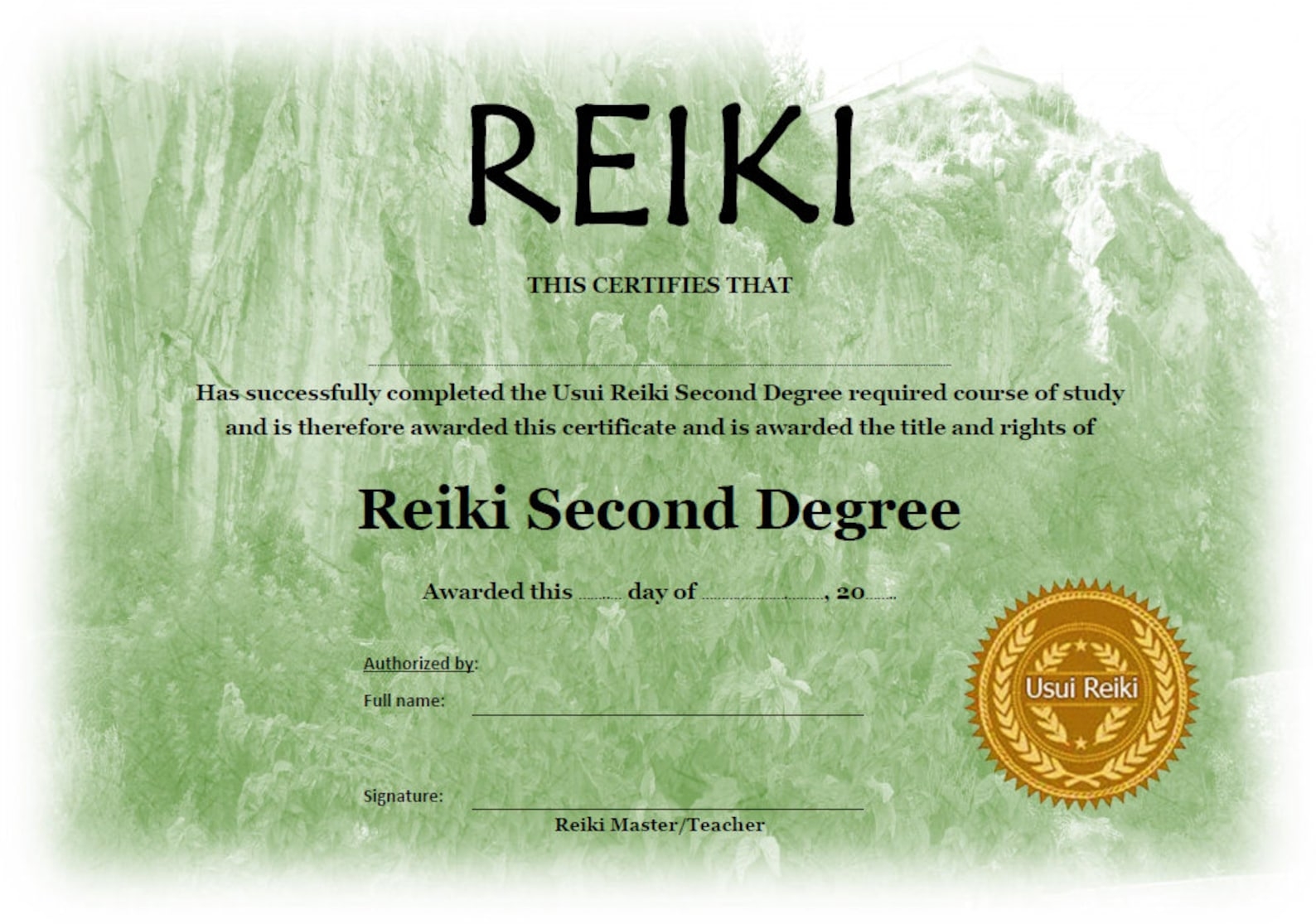 32 X Reiki Certificate Templates Professionally Designed And Ready To 