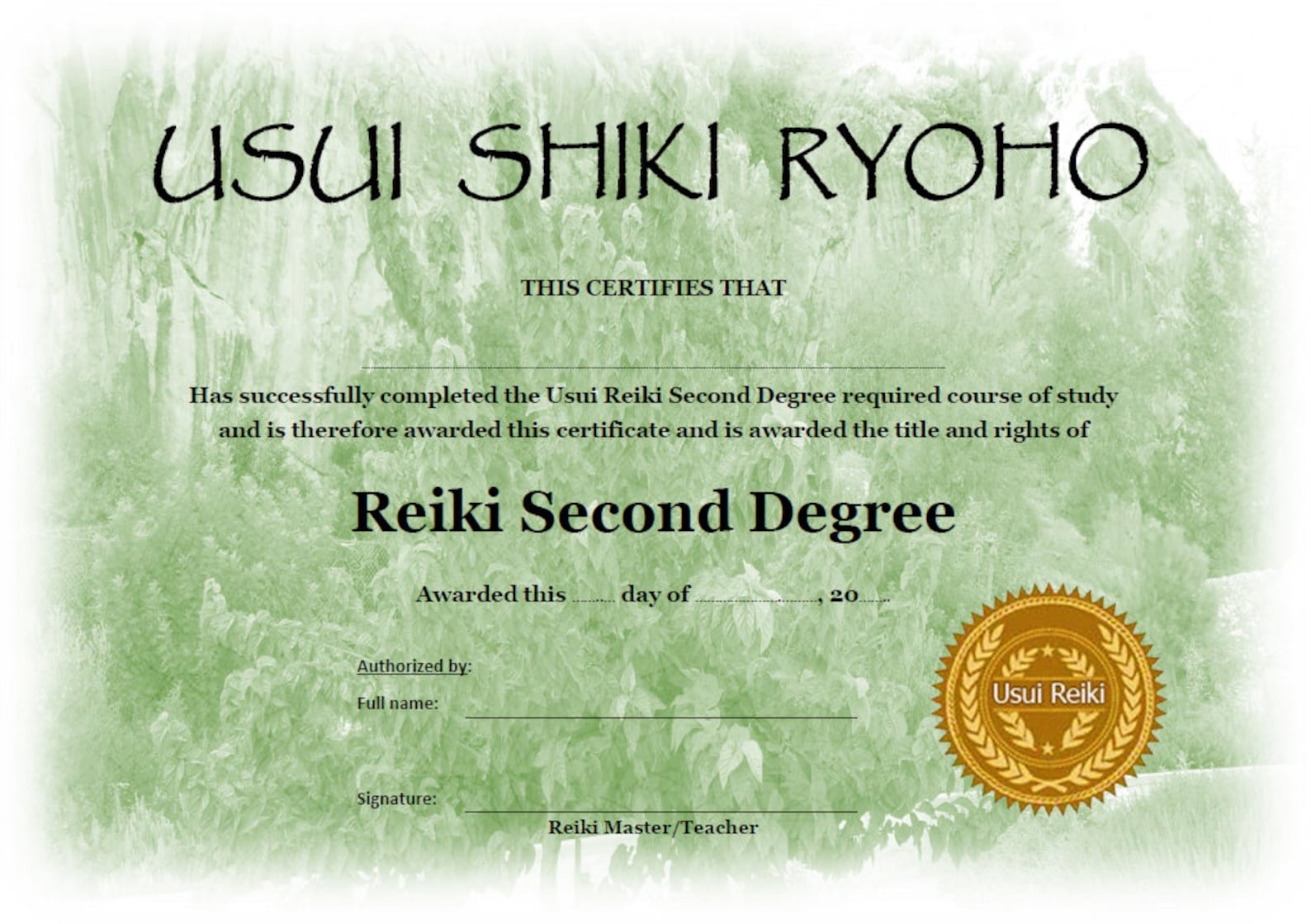 32 X Reiki Certificate Templates Professionally Designed And Ready To 