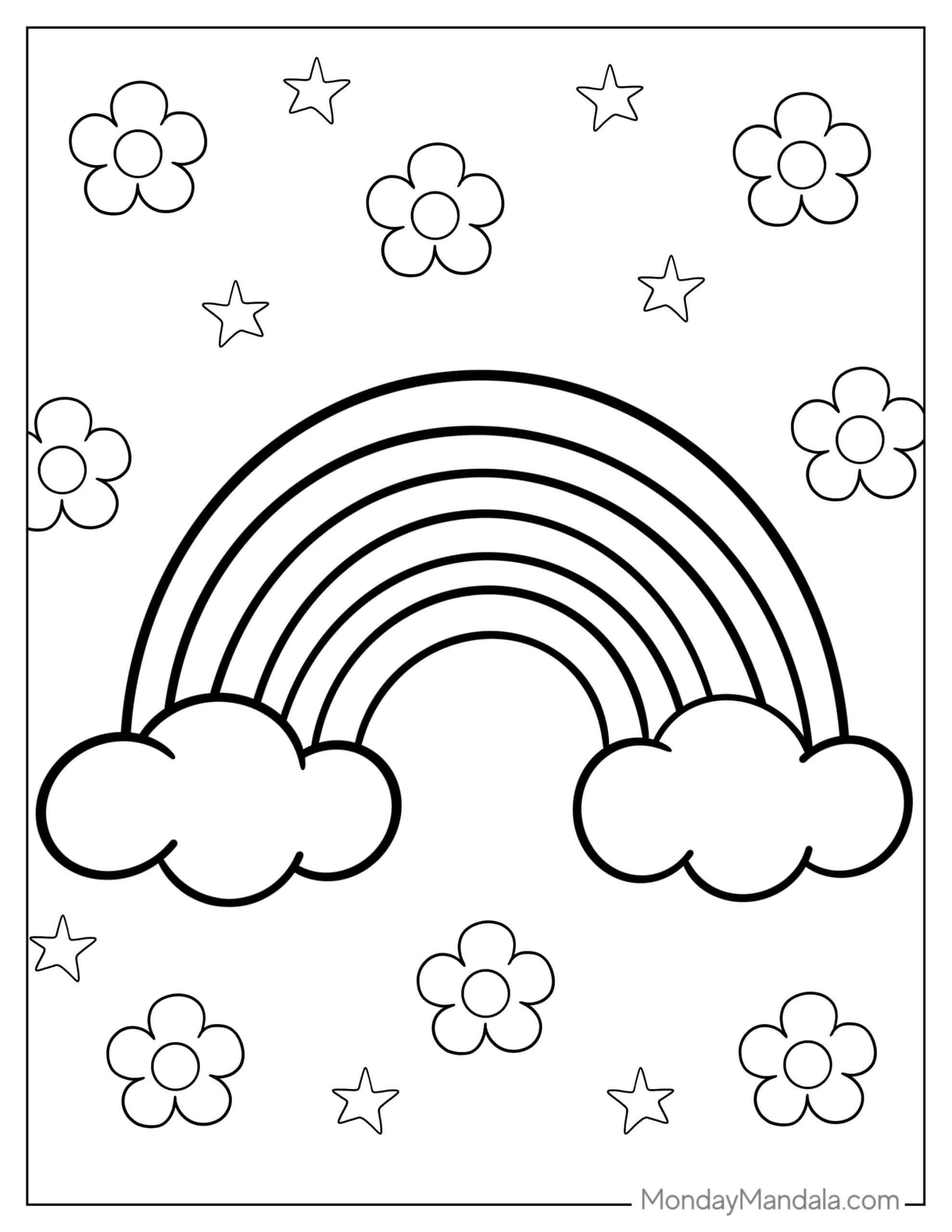 36 Rainbow Coloring Pages Free PDF Printables Shape Coloring Pages 