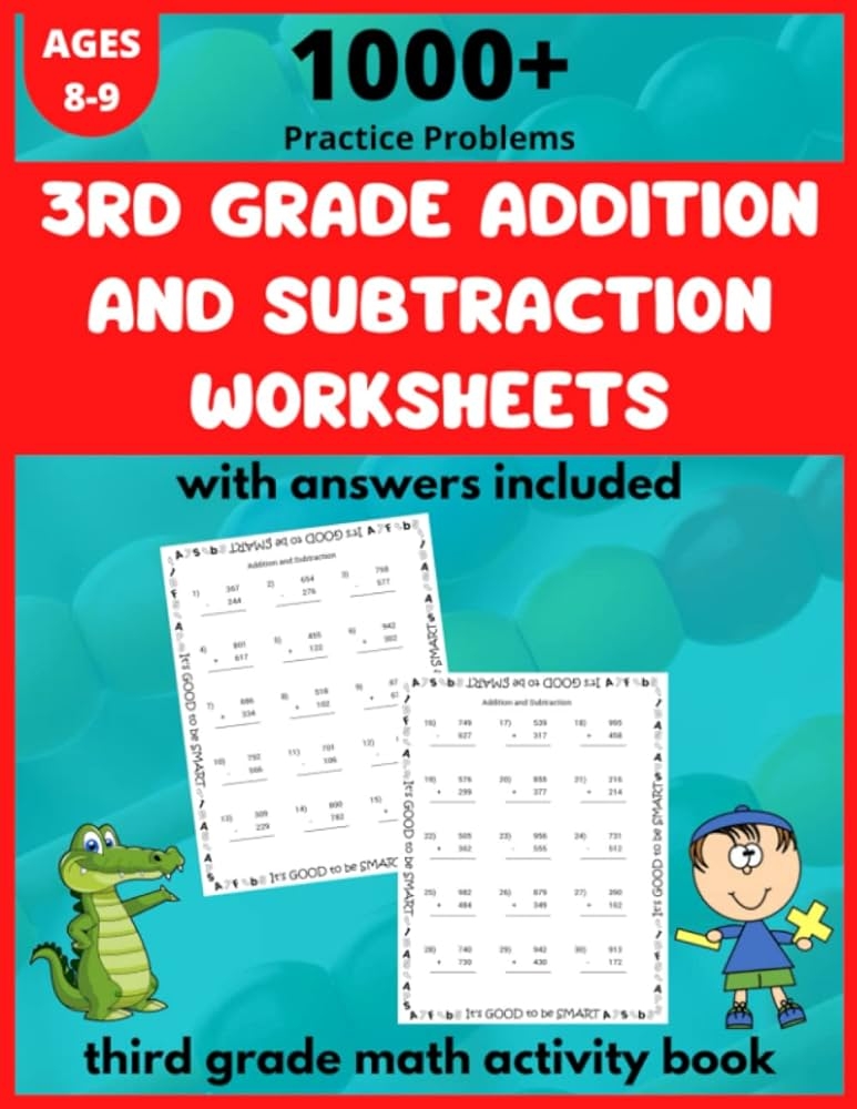 3rd Grade Addition And Subtraction Worksheets 1000 Practice 
