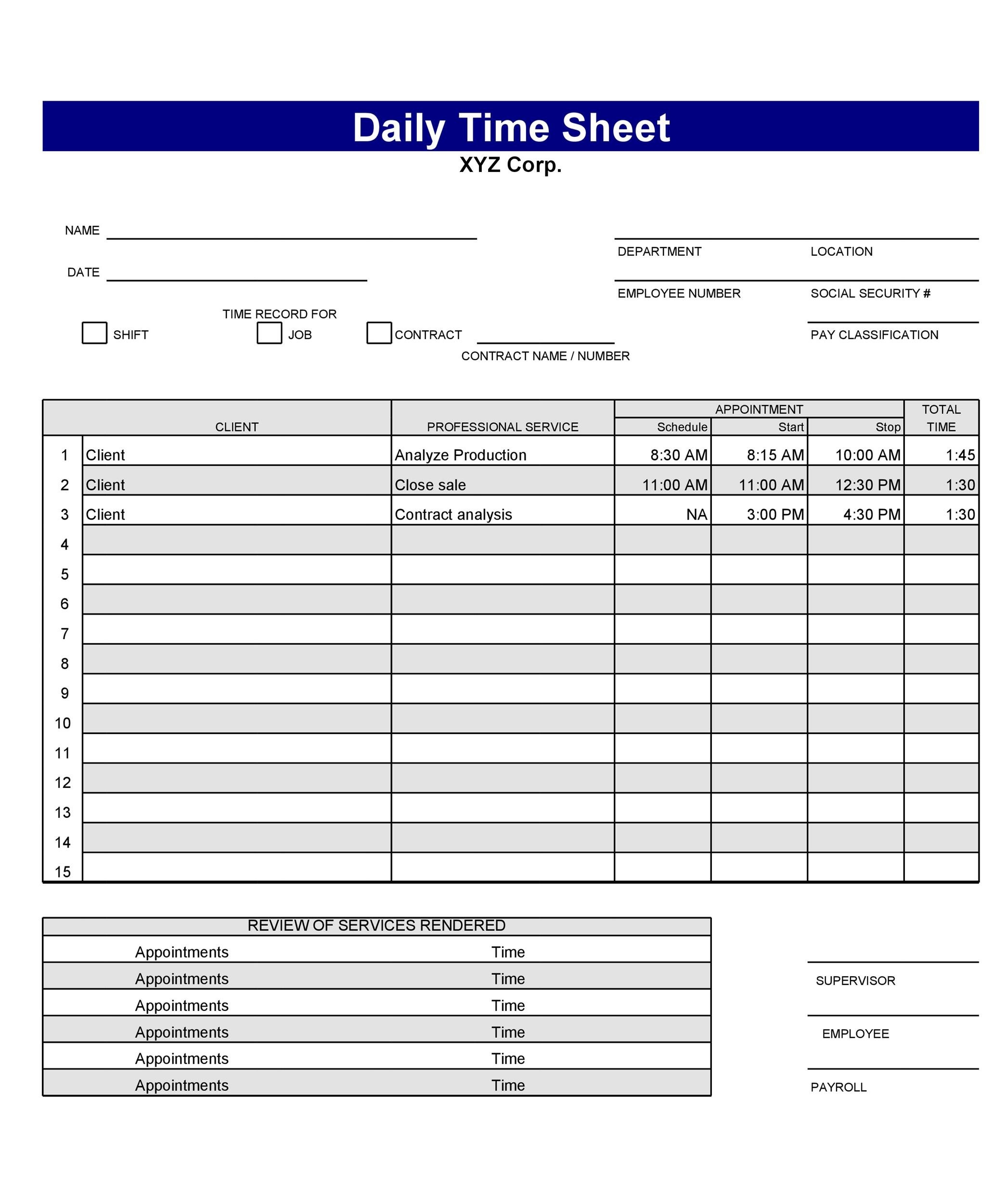 40 Free Timesheet Templates in Excel TemplateLab