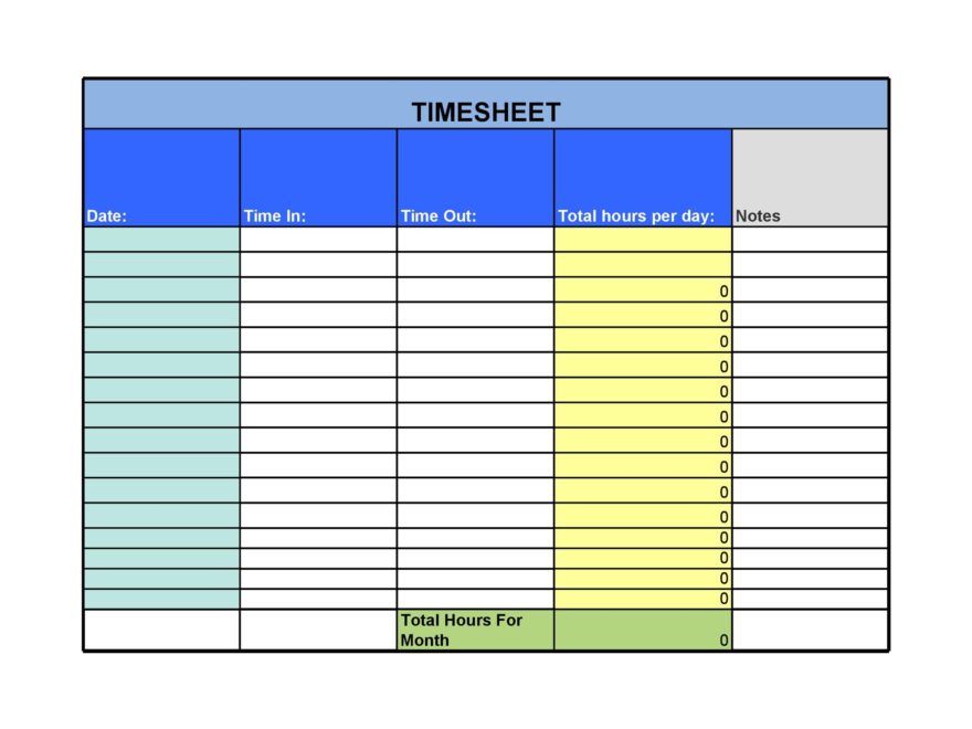 40 Free Timesheet Templates in Excel TemplateLab