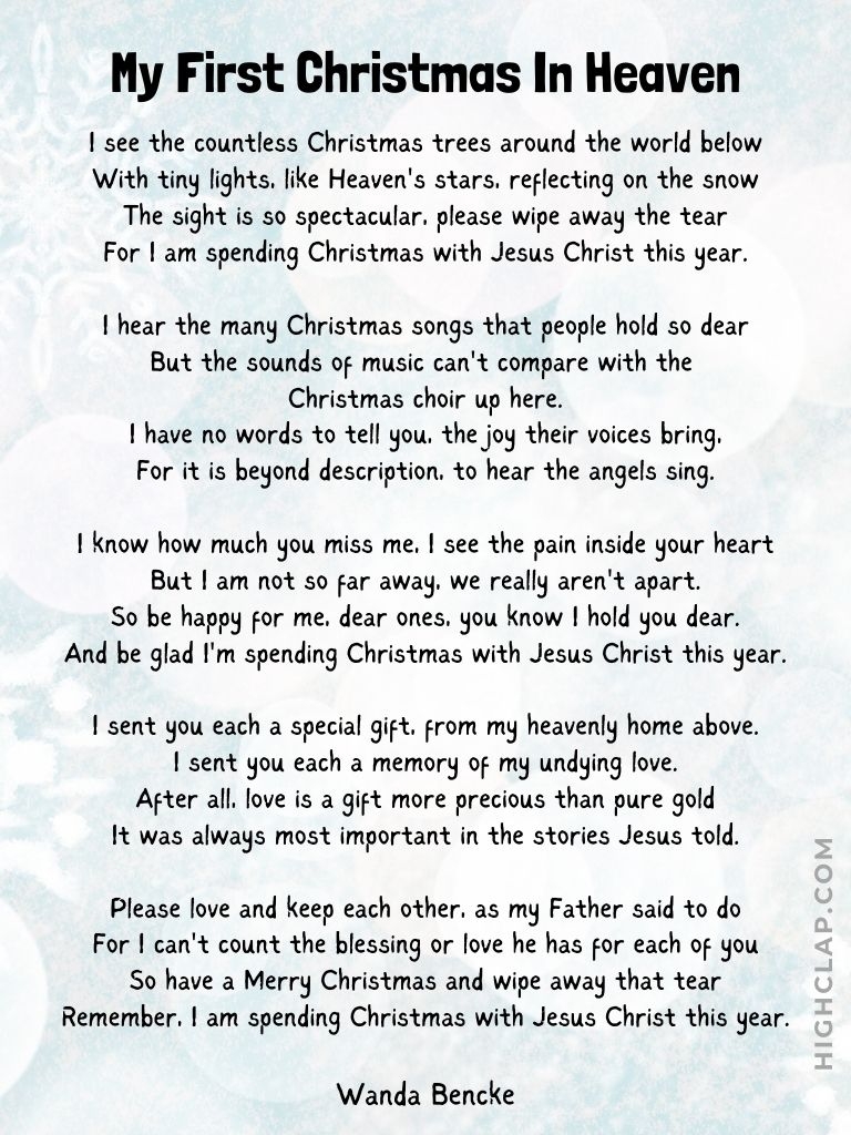 40 Heart Touching Christmas In Heaven Quotes And Poems