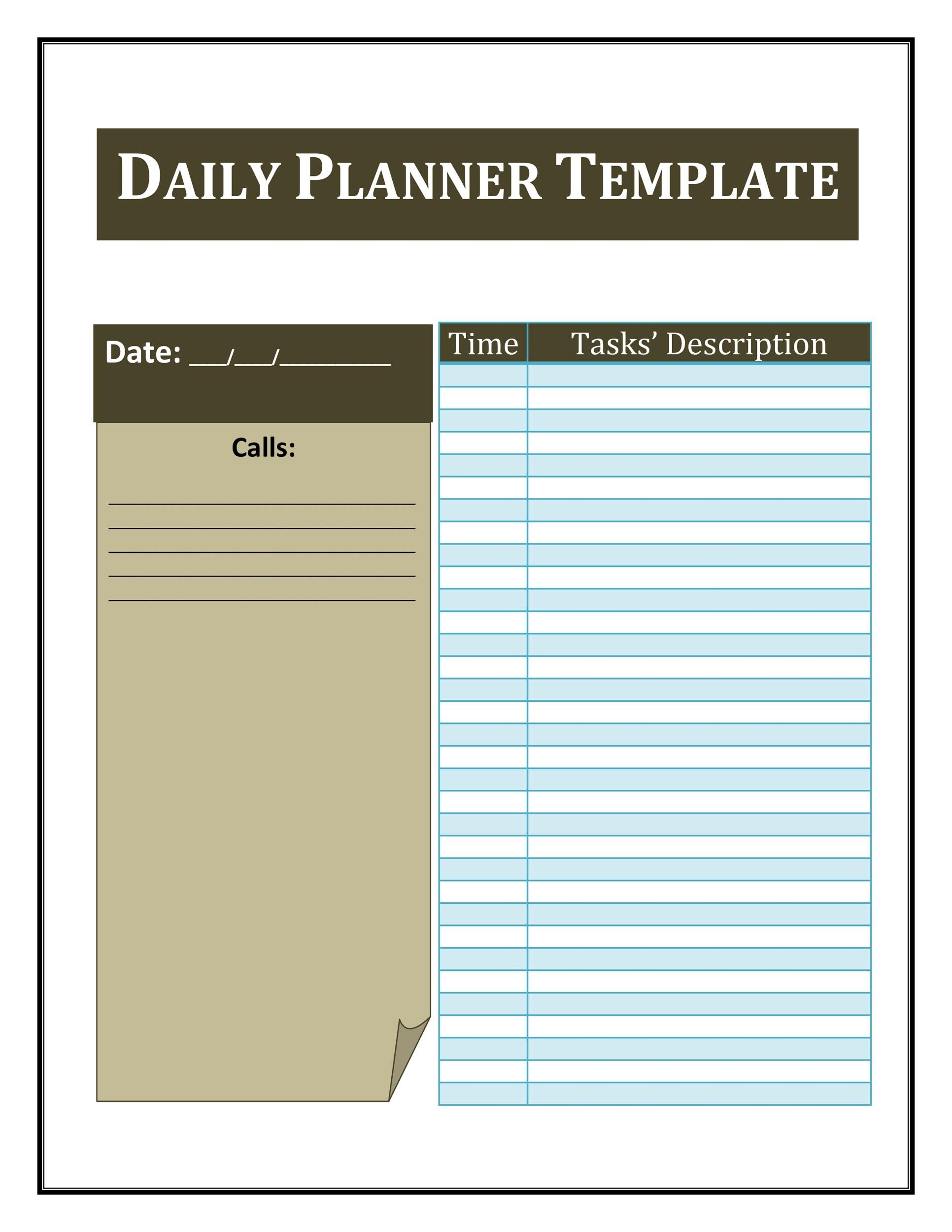 40 Printable Daily Planner Templates FREE Template Lab