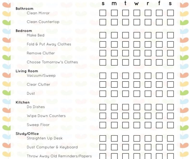 40 Printable House Cleaning Checklist Templates TemplateLab