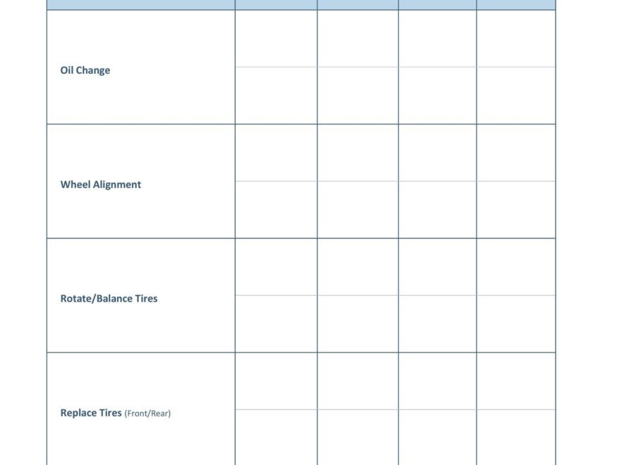 40 Printable Vehicle Maintenance Log Templates TemplateLab