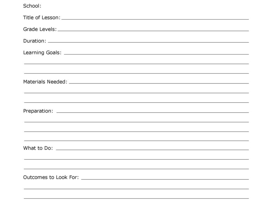 44 FREE Lesson Plan Templates Common Core Preschool Weekly