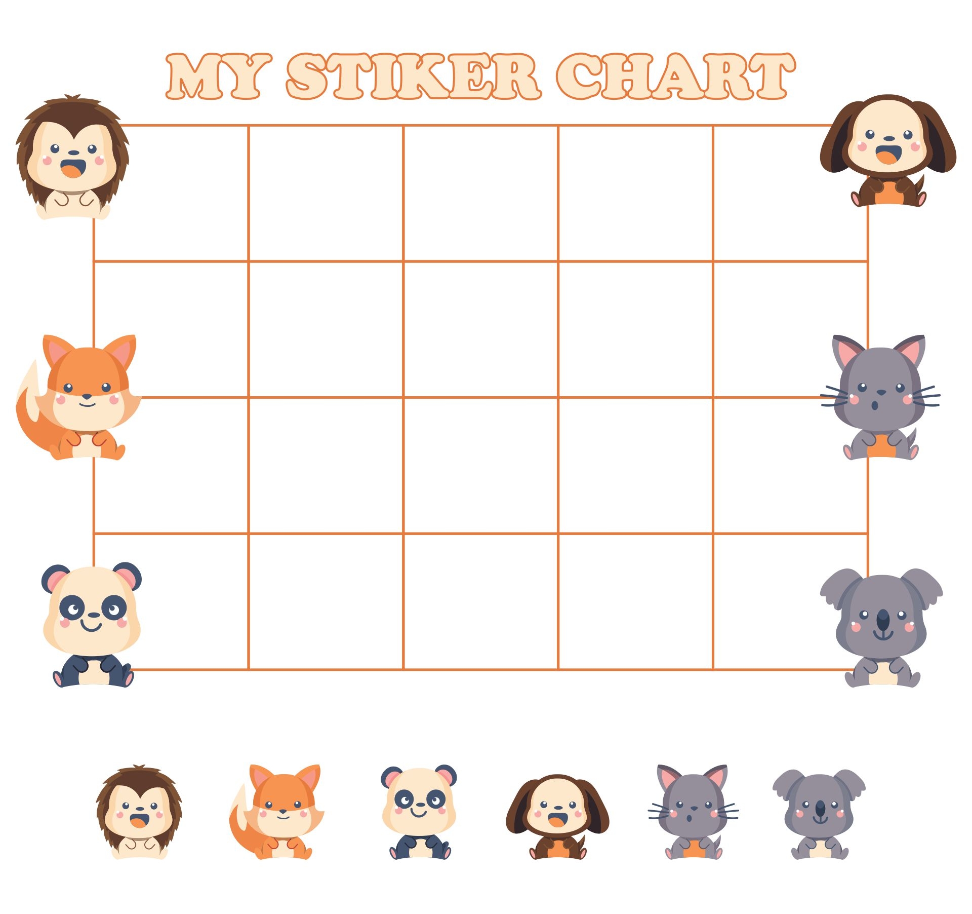 5 Best Images Of Printable Sticker Charts Free Printable Kids Reward 