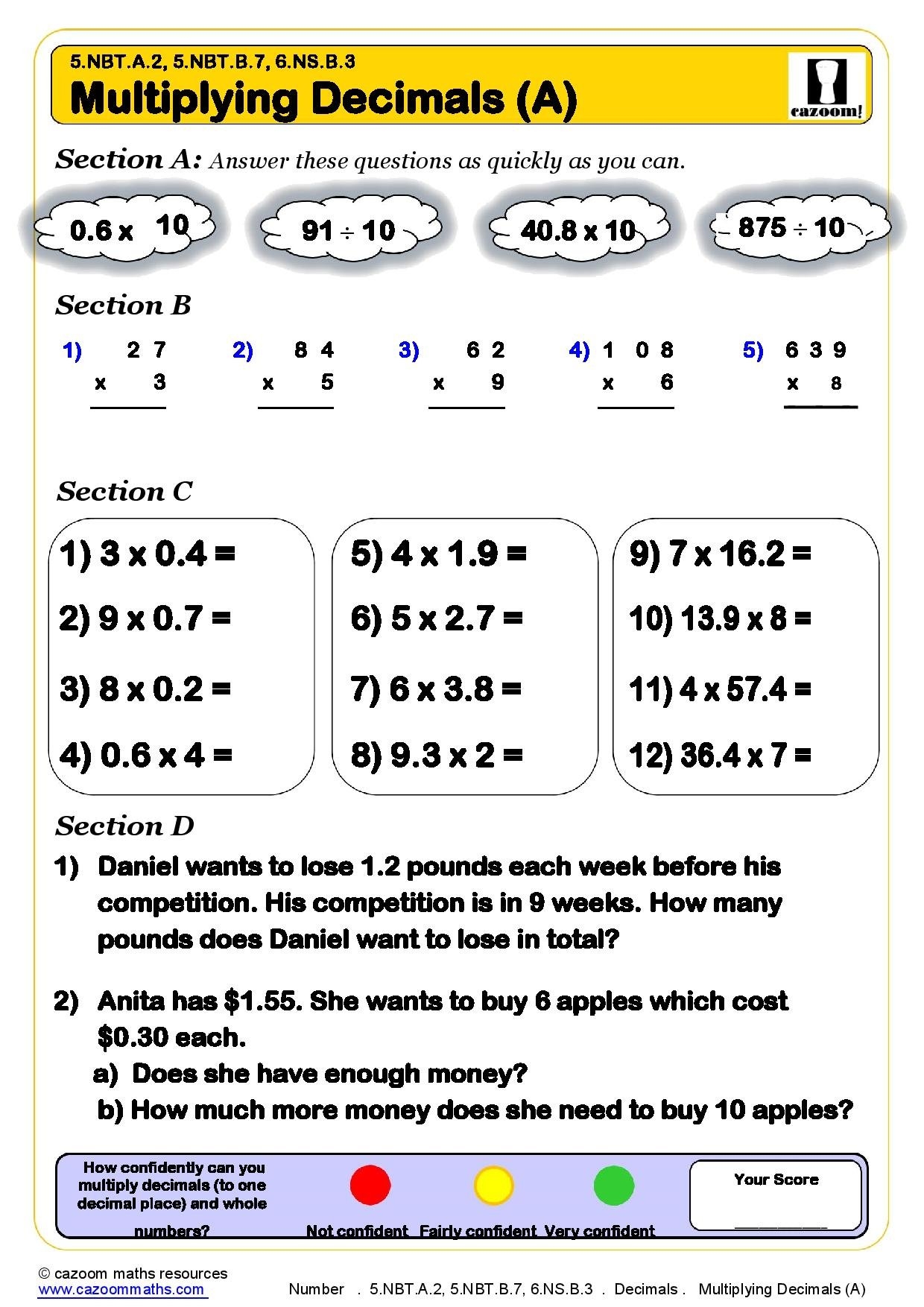 Free Printable Math Worksheets For 5Th Grade