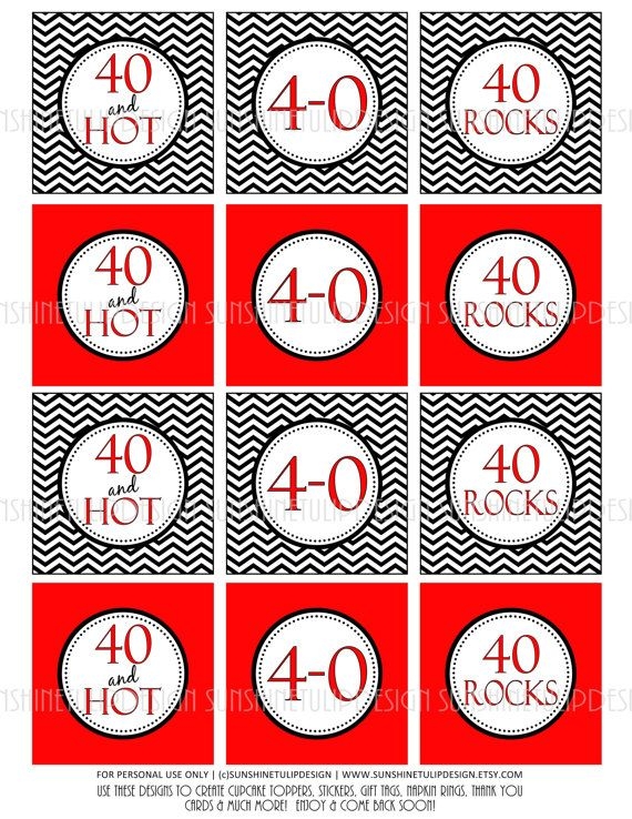 6 Best Images Of 40th Birthday Party Printables Free Printable 40th 