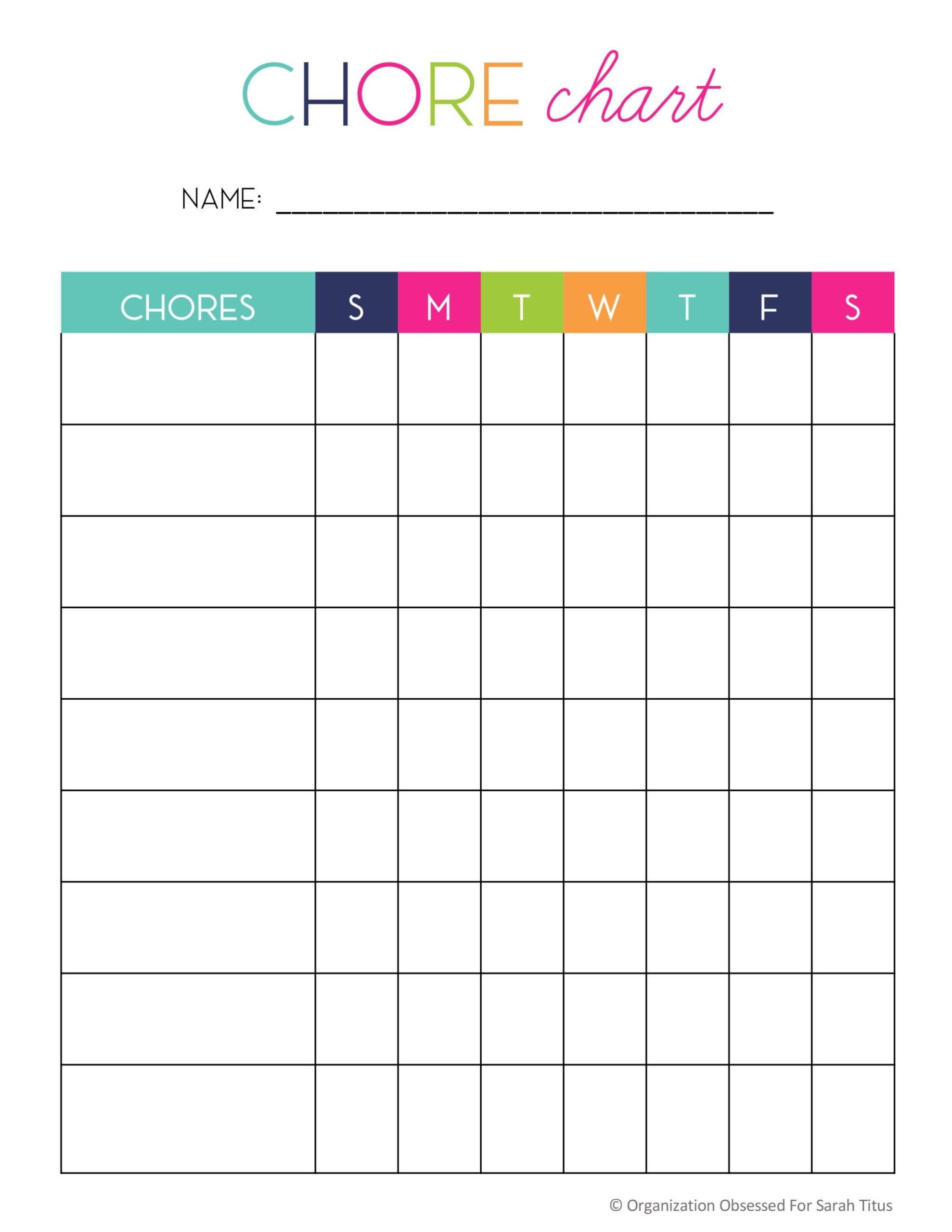 6 Year Old Chore Chart Free Printable Pdf Printable Free Templates