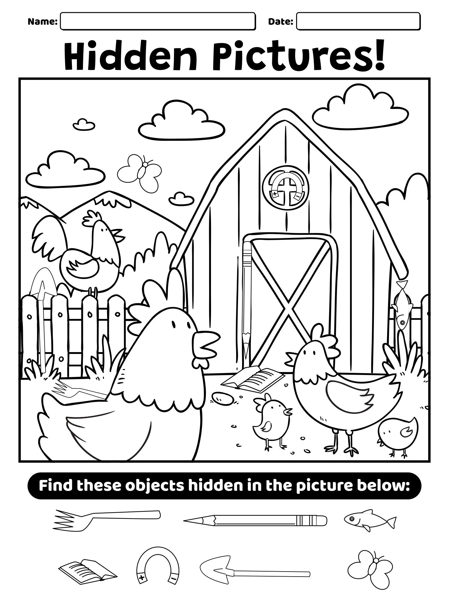 Free Printable ChildrenS Printable Hidden Pictures