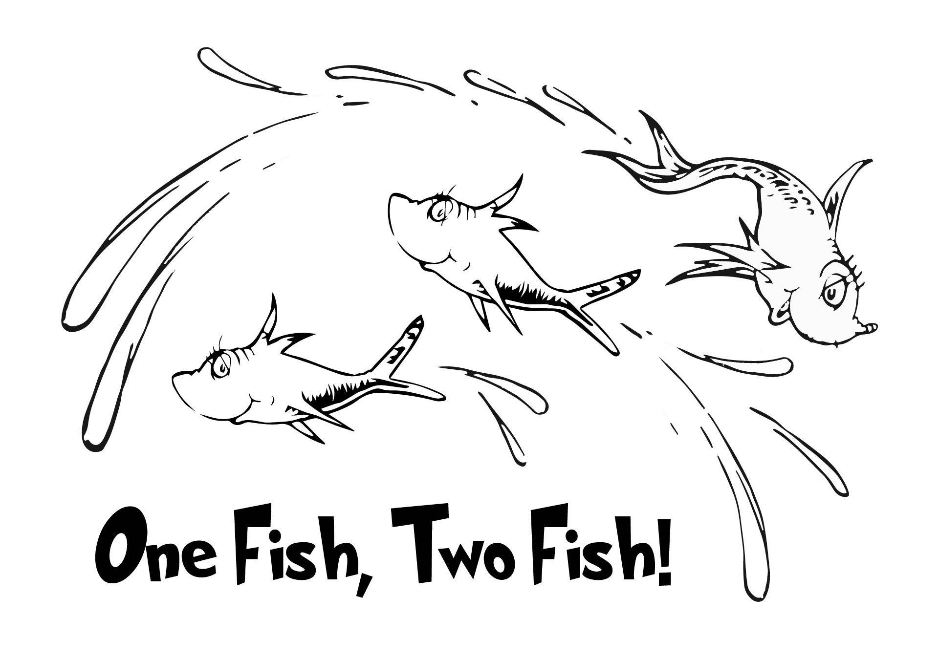 9 Best Images Of One Fish Two Fish Coloring Pages Printable Dr Seuss 