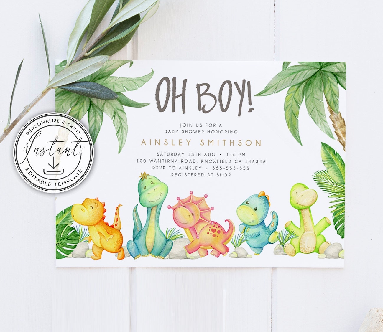 A Dinosaur Template For Your Baby Shower Invitation D Vrogue co