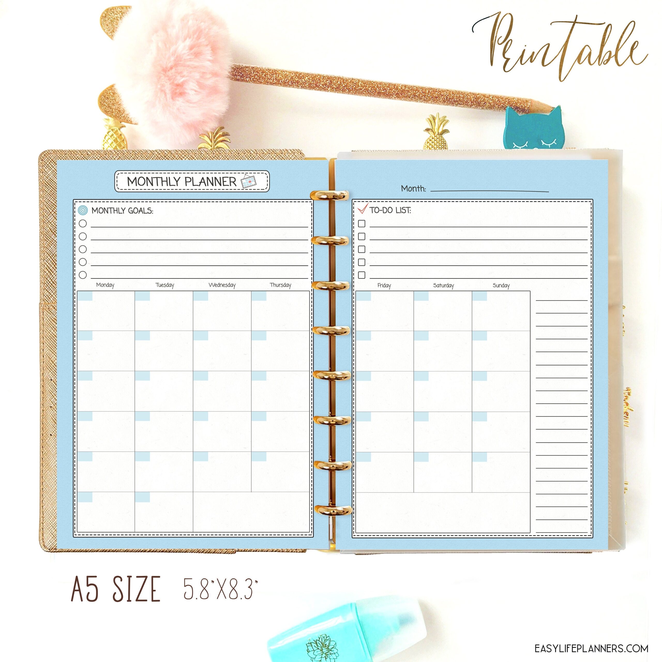 A5 Planner Printables A5 Planner Printables