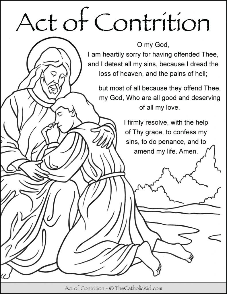 Act Of Contrition Archives The Catholic Kid Catholic Coloring Pages 