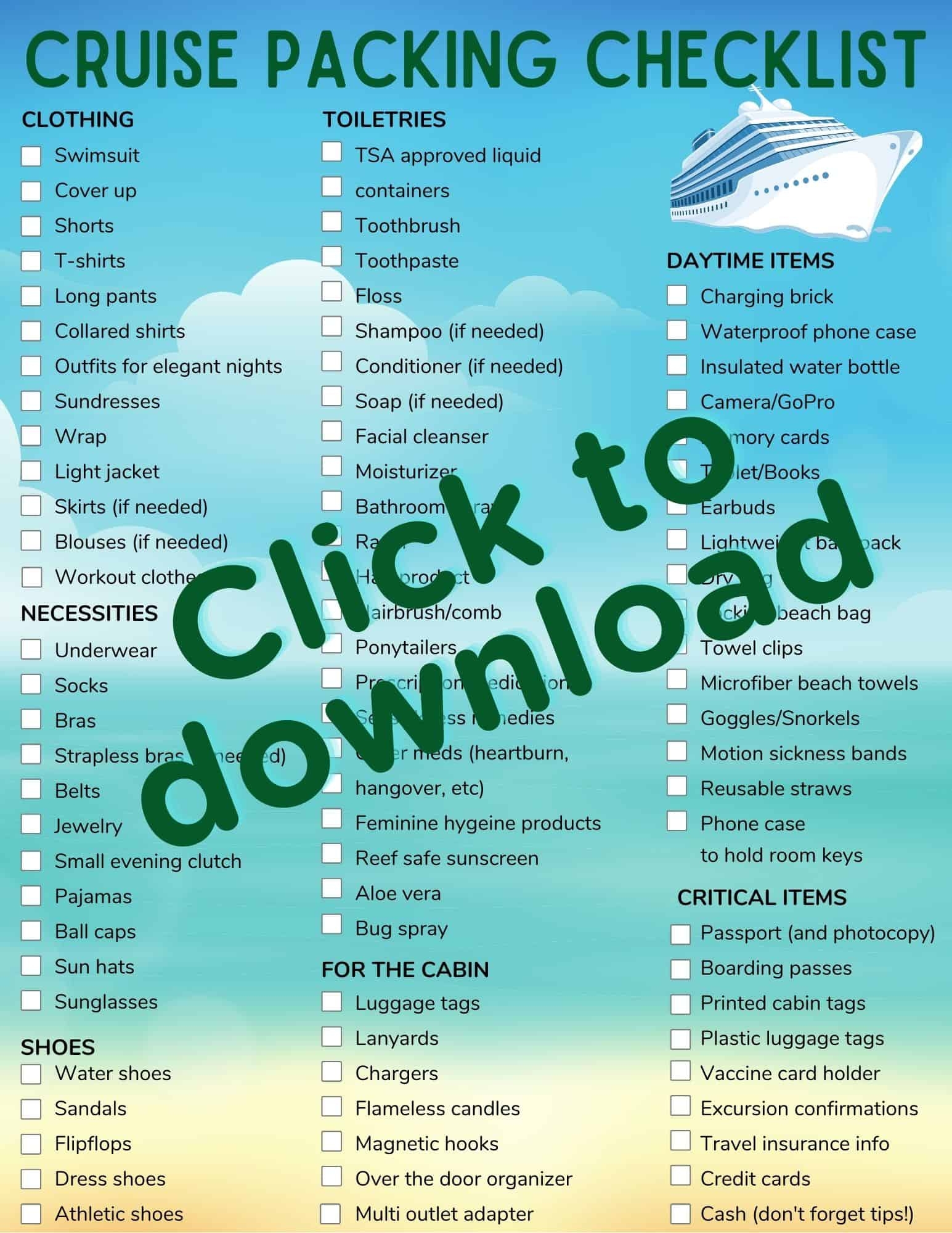Actualiser 103 Imagen Cruise Checklist Fr thptnganamst edu vn