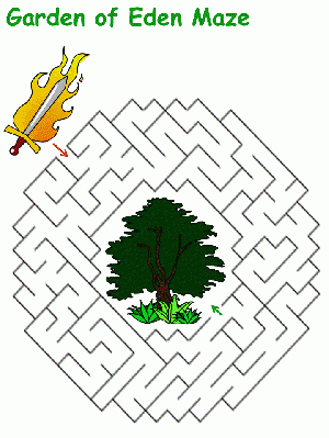 Adam And Eve Maze Printable