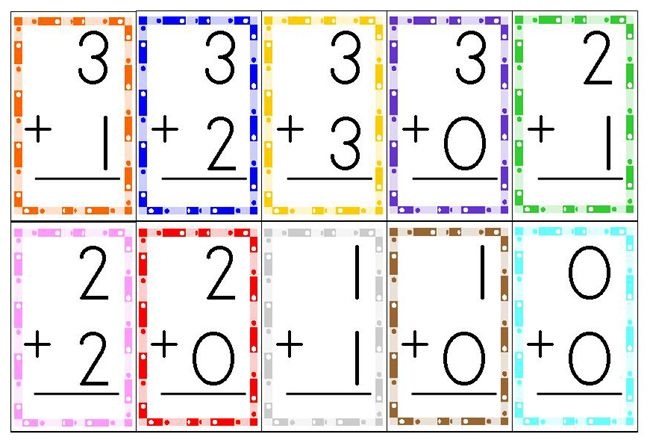 Printable Addition Flash Cards 0-12