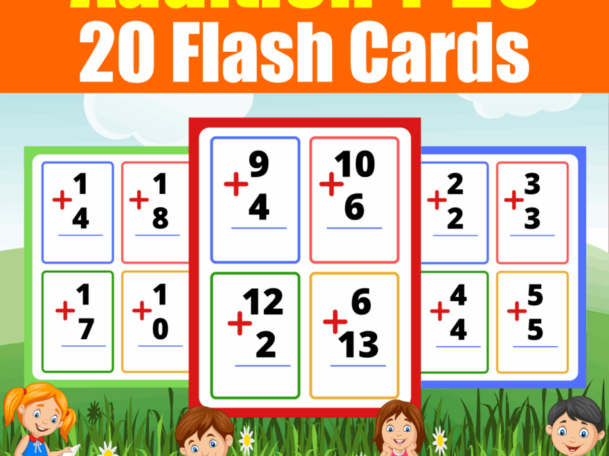 Addition Flash Cards Up To 20 L Printable Addition Practice Pages For
