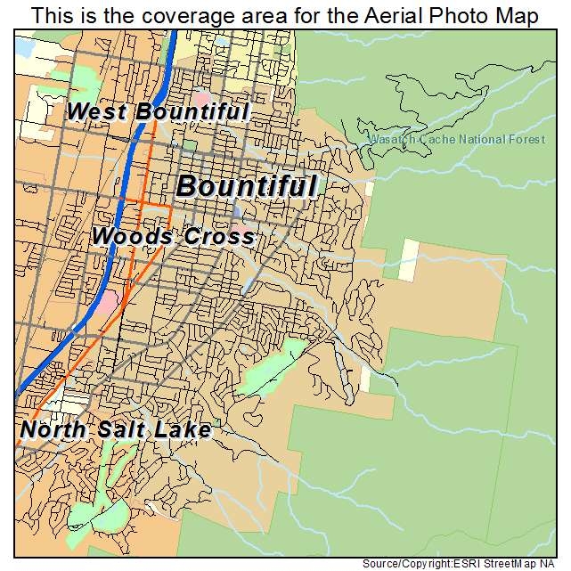 Aerial Photography Map Of Bountiful UT Utah