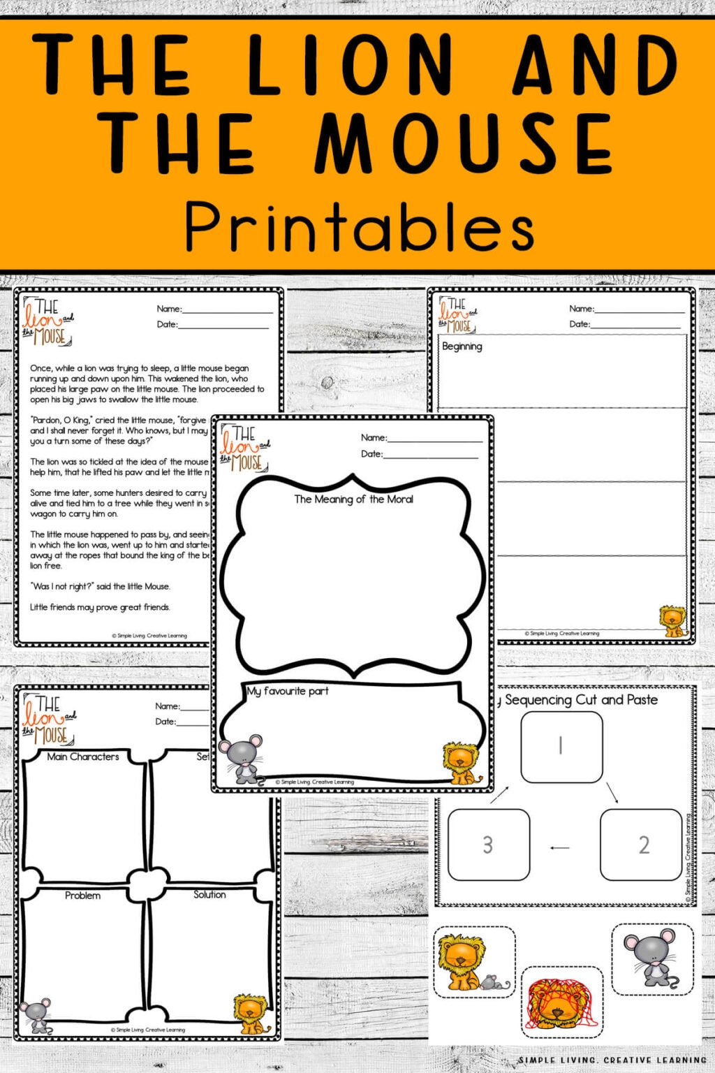 Aesop s Fables Printables The Lion And The Mouse Simple Living 